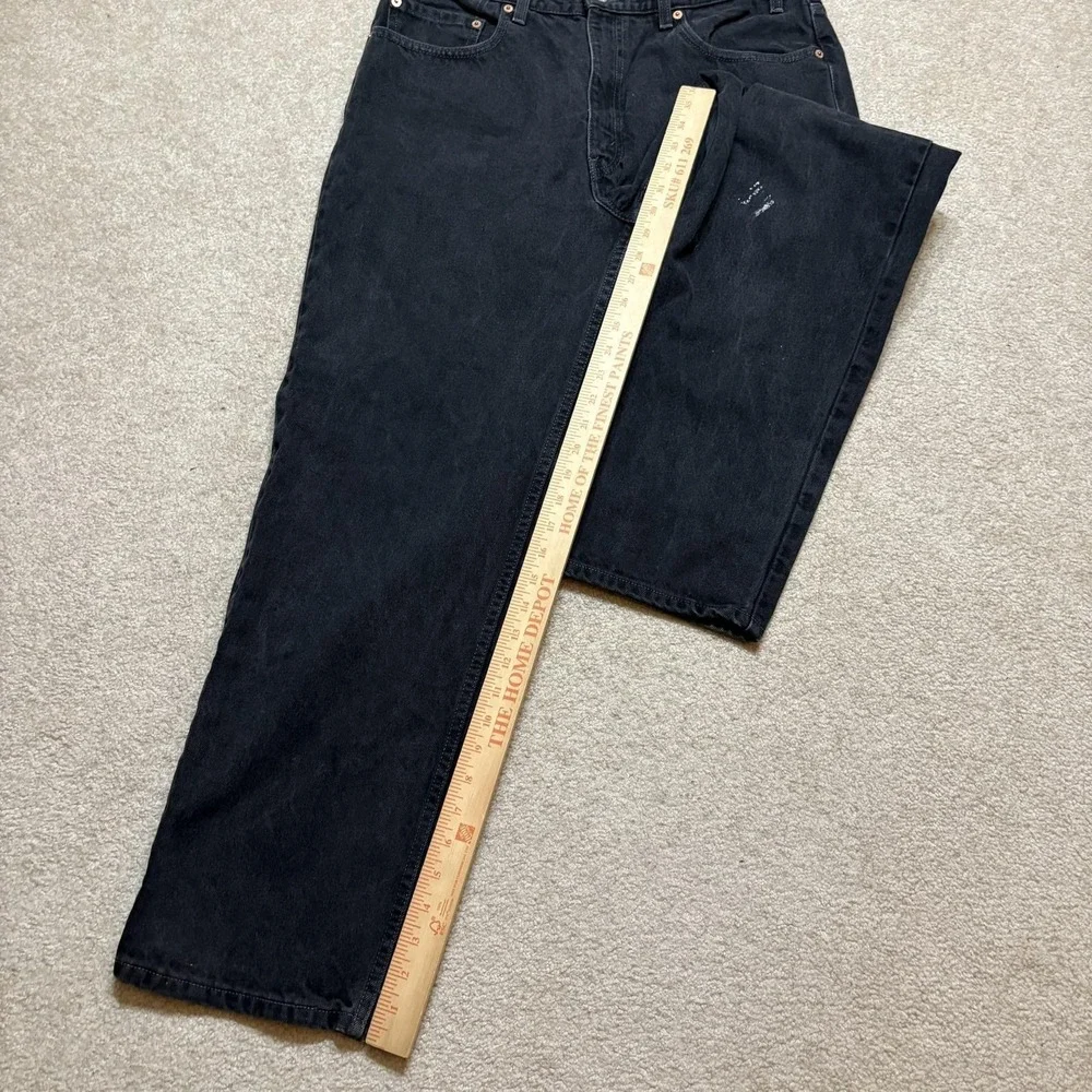 Vtg 90s Levis 550 Jeans Mens 34x30 Black Relaxed Fit Tapered Leg Denim Pants